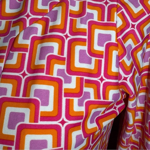Jude Connally Megan Pink/Orange Geometric Print Tunic Dress size Small - Picture 5 of 9